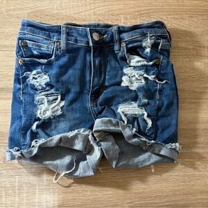 American Eagle Outfitters Blue Jean Shorts Distressed Style